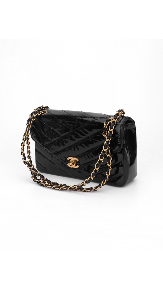 Chanel Single Flap Patent Shoulder Bag