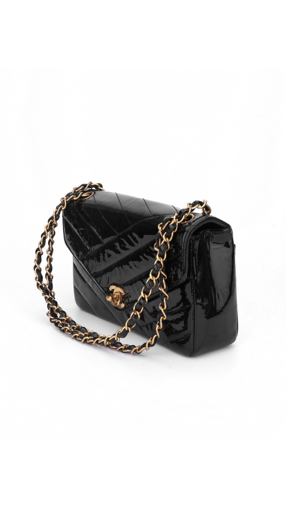 Chanel Single Flap Patent Shoulder Bag