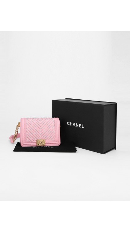 Chanel Calfskin Chevron Embroidered Boy By The Sea Flap Waist Belt Bag