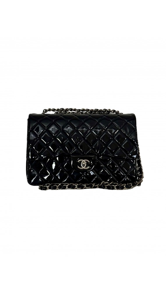 Chanel Classic Flap Bag Size Jumbo i Patent