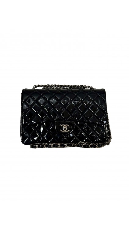 Chanel Classic Flap Bag Size Jumbo i Patent