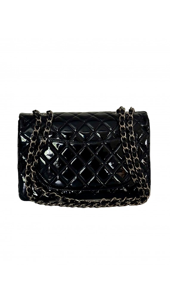 Chanel Classic Flap Bag Size Jumbo i Patent