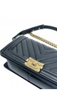 Chanel Boy Bag i Chevron Lammeskinn Shoulder Bag