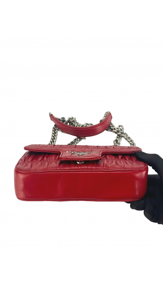 Prada Red Nappa Gaufre Shoulder Bag