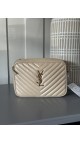 Elegant YSL Lou Camera Bag i Beige Chevron