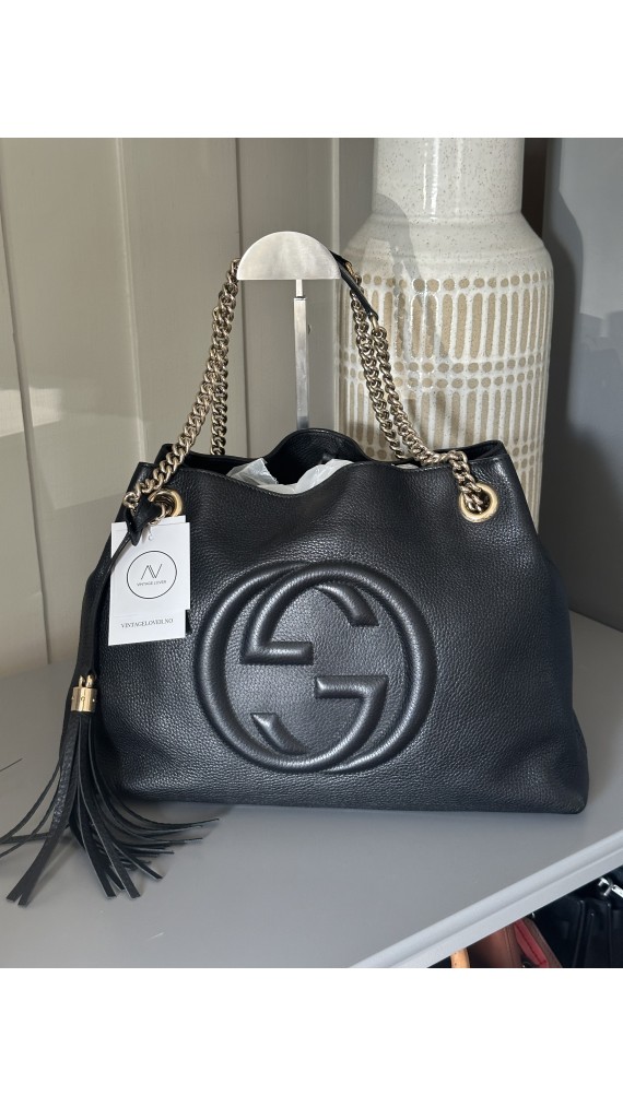 Stilren Gucci Soho Chain Tote i Sort