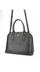 Prada Promenade Saffiano Lux Shoulder Bag i Sort