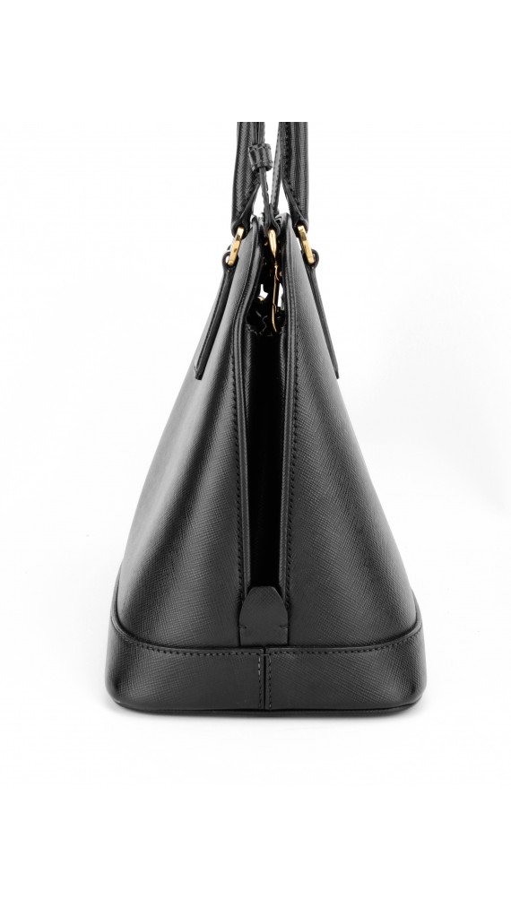 Prada Promenade Saffiano Lux Shoulder Bag i Sort