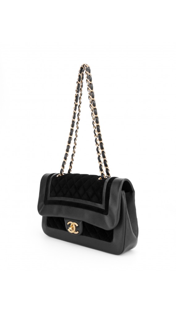 Chanel Metallic Velvet Lammeskinn Flap Bag