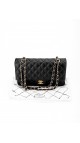 Chanel Classic Double Flap Bag i Size Medium Sort Lammeskinn