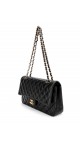 Chanel Classic Double Flap Bag i Size Medium Sort Lammeskinn