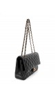 Chanel Classic Double Flap Bag i Size Medium Sort Lammeskinn