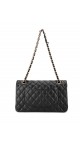 Chanel Classic Double Flap Bag i Size Medium Sort Lammeskinn