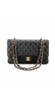 Chanel Classic Double Flap Bag i Size Medium Sort Lammeskinn