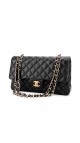 Chanel Classic Double Flap Bag i Size Medium Sort Lammeskinn