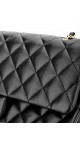 Chanel Classic Double Flap Bag i Size Medium Sort Lammeskinn