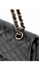 Chanel Classic Double Flap Bag i Size Medium Sort Lammeskinn