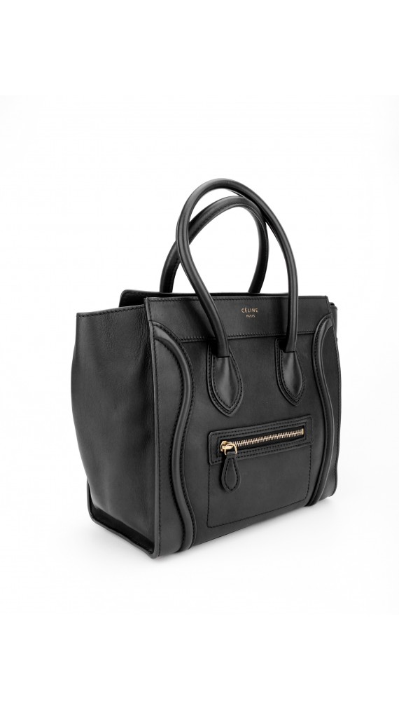 Céline Micro Luggage i Sort Skinn