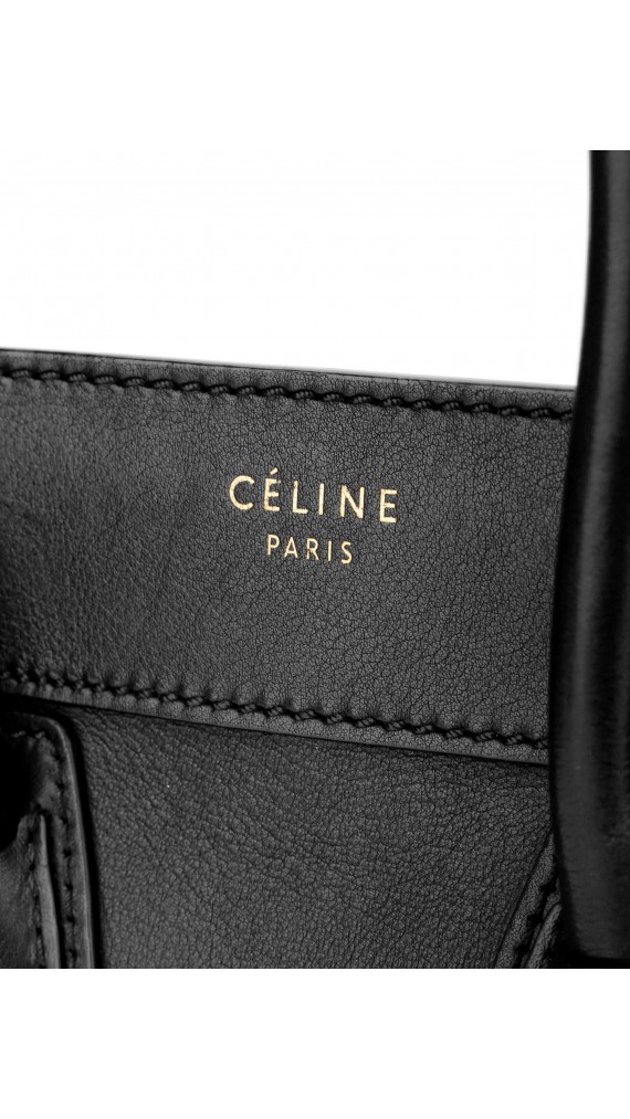 Céline Micro Luggage i Sort Skinn