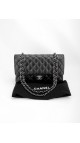 Chanel Classic Double Flap Bag i Sort Lammeskinn