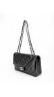 Chanel Classic Double Flap Bag i Sort Lammeskinn