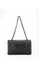 Chanel Classic Double Flap Bag i Sort Lammeskinn