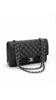 Chanel Classic Double Flap Bag i Sort Lammeskinn