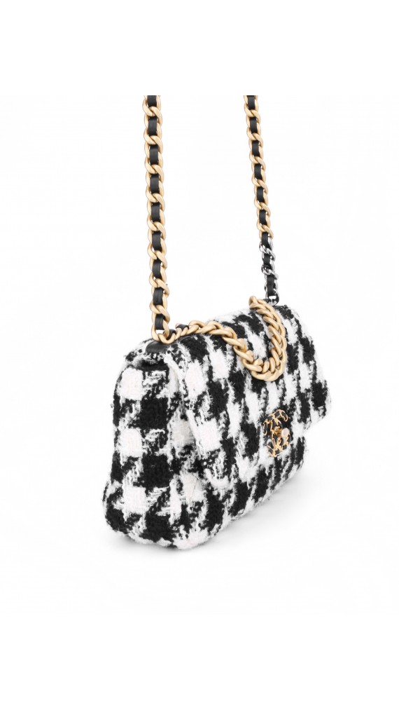 Chanel 19 Bag i Houndstooth Tweed Size Small