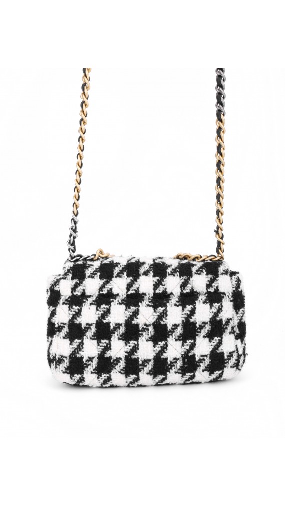 Chanel 19 Bag i Houndstooth Tweed Size Small