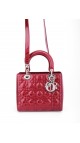 Lady Dior Patent Leather Bag in Red Size Medium