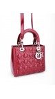 Lady Dior Patent Leather Bag in Red Size Medium