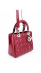 Lady Dior Patent Leather Bag in Red Size Medium