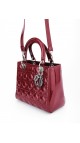 Lady Dior Patent Leather Bag in Red Size Medium