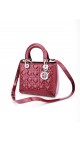 Lady Dior Patent Leather Bag in Red Size Medium