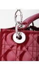 Lady Dior Patent Leather Bag in Red Size Medium