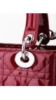 Lady Dior Patent Leather Bag in Red Size Medium