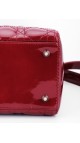 Lady Dior Patent Leather Bag in Red Size Medium