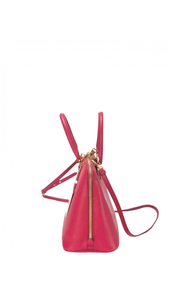 Prada Saffiano Lux Dome Bag i Rosa