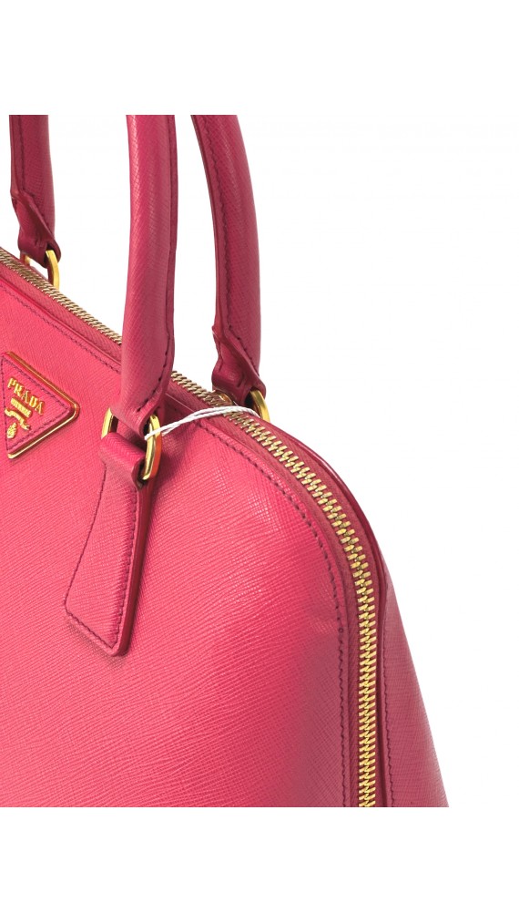 Prada Saffiano Lux Dome Bag i Rosa