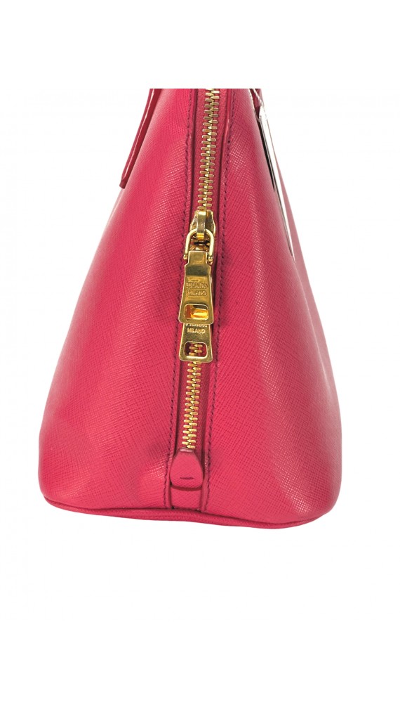 Prada Saffiano Lux Dome Bag i Rosa