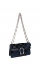 Gucci GG Dionysus Small Blue Velvet Shoulder Bag