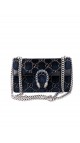 Gucci GG Dionysus Small Blue Velvet Shoulder Bag