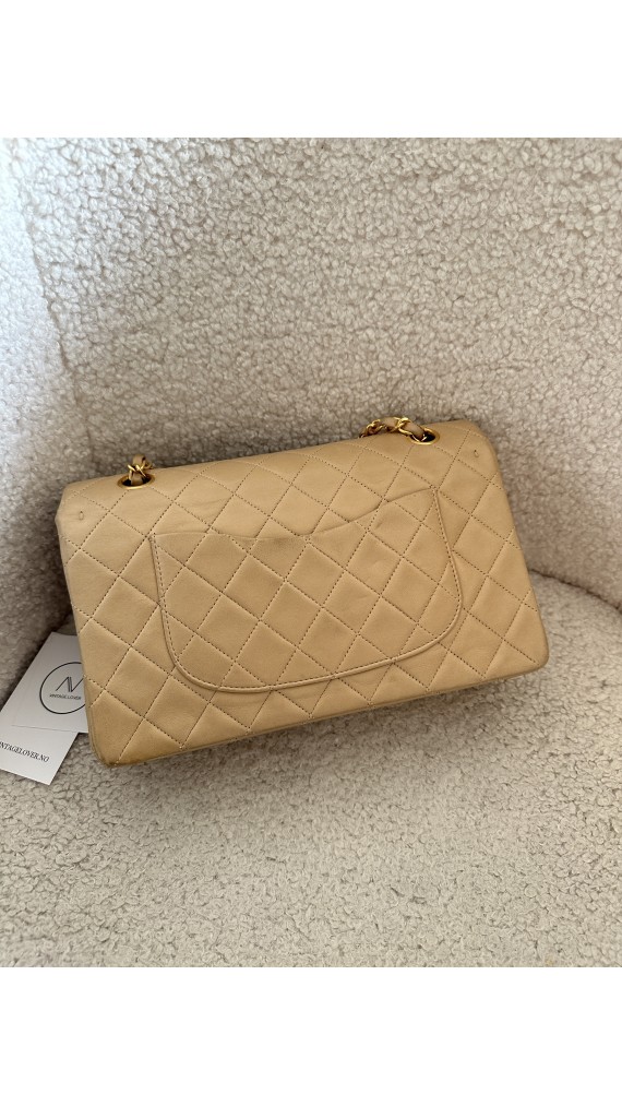 Chanel Classic Double Flap Bag Size Medium Beige