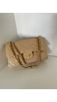 Chanel Classic Double Flap Bag Size Medium Beige