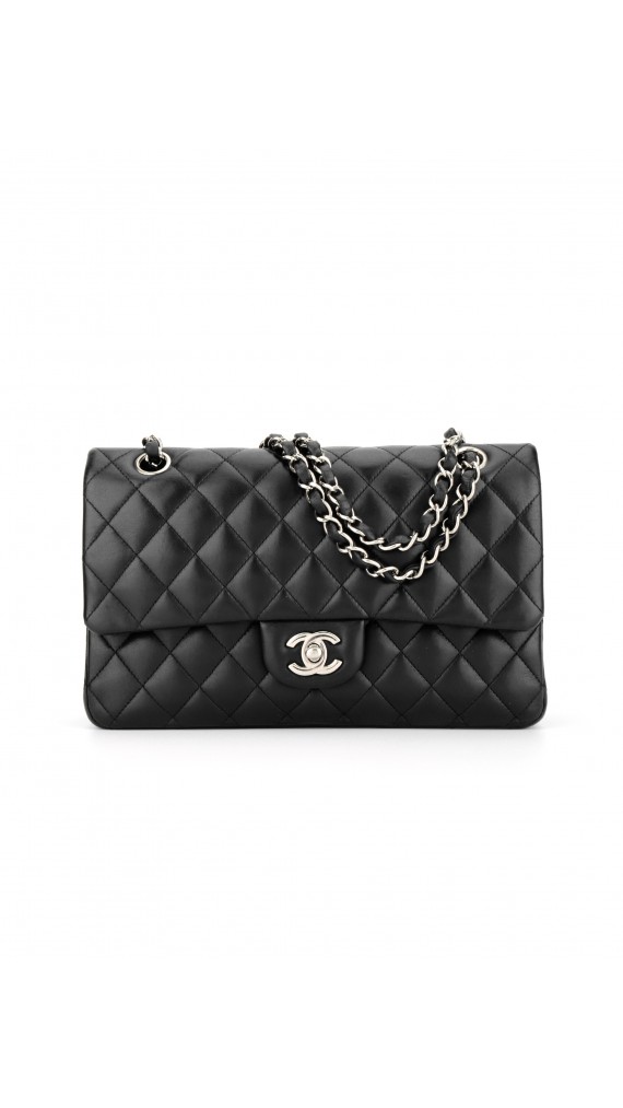 Chanel Classic Double Flap Bag Lammeskinn Size Medium