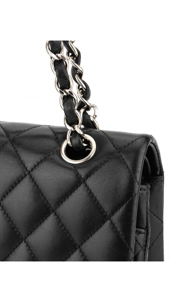 Chanel Classic Double Flap Bag Lammeskinn Size Medium