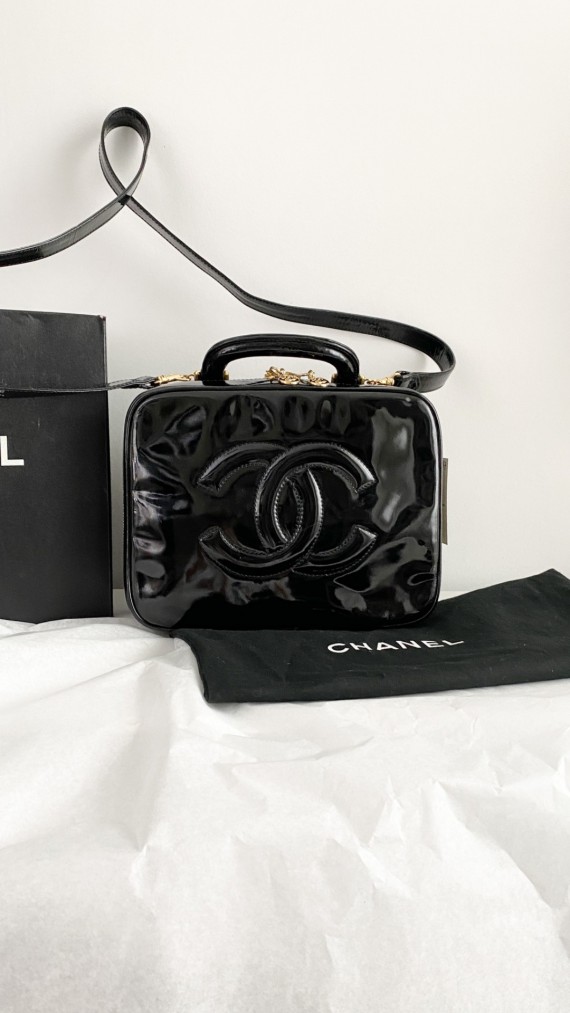 Chanel Vanity Case Bag i Patent Lær