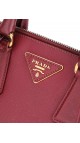 Prada Promenade Lux Mini Tote i Vinrødt Skinn