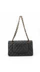 Chanel Classic Double Flap Bag i Size Medium Sort Lammeskinn