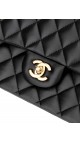 Chanel Classic Double Flap Bag i Size Medium Sort Lammeskinn